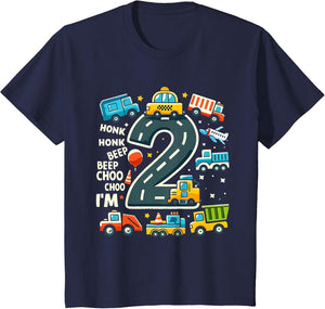 2 Year Old Transportation Birthday Boy 2nd Toddler Truck Car