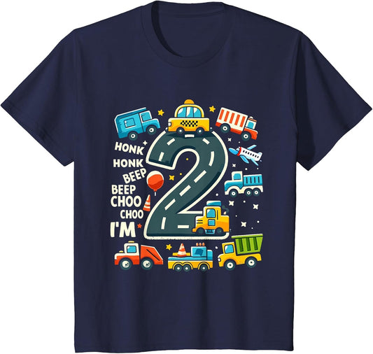 2 Year Old Transportation Birthday Boy 2nd Toddler Truck Car