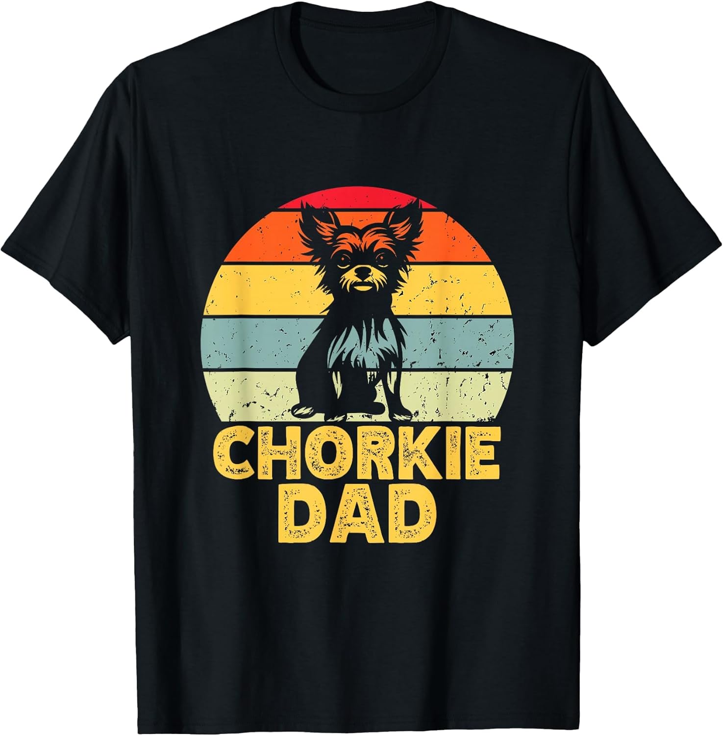 Chorkie Dad Retro Sunset Funny Chihuahua Yorkie Mix Lover