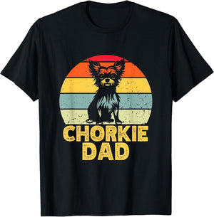 Chorkie Dad Retro Sunset Funny Chihuahua Yorkie Mix Lover