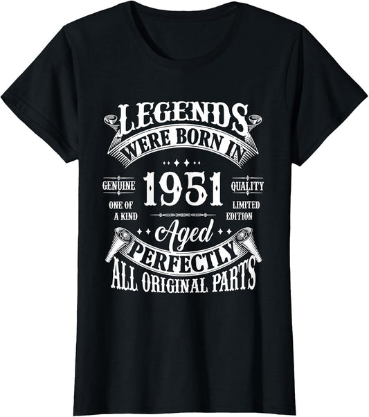 75th Birthday Shirt Vintage Born in 1951 75 Years Old B-Day