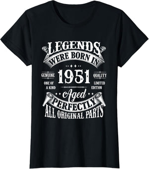 75th Birthday Shirt Vintage Born in 1951 75 Years Old B-Day