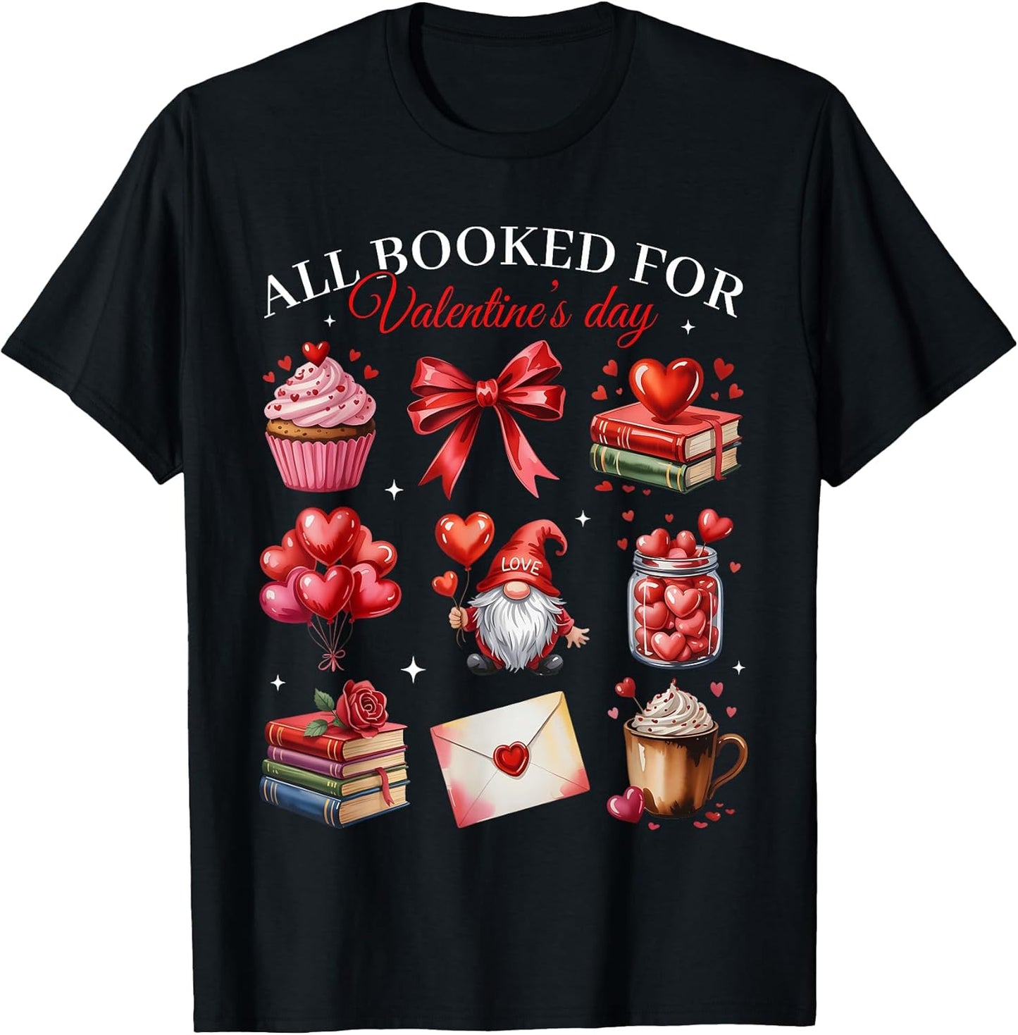 All Booked for Valentine Coquette Bow Girl Women Teacher