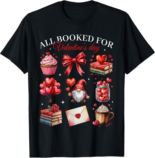 All Booked for Valentine Coquette Bow Girl Women Teacher