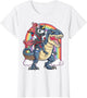 Ninja Unicorn Riding Dinosaur T rex Funny Men Women Rainbow