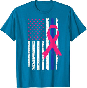 American Police Flag Cool Breast Cancer Awareness Gift
