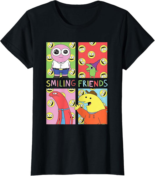 Smiling Friends Pop Art Character Grid Funny Cartoon