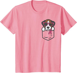 Pocket Boxer Dog Pink Ribbon Breast Cancer Awareness