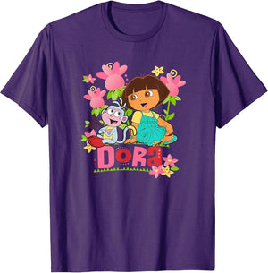 Dora The Explorer Boots The Monkey Flowers Colorful