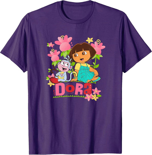 Dora The Explorer Boots The Monkey Flowers Colorful