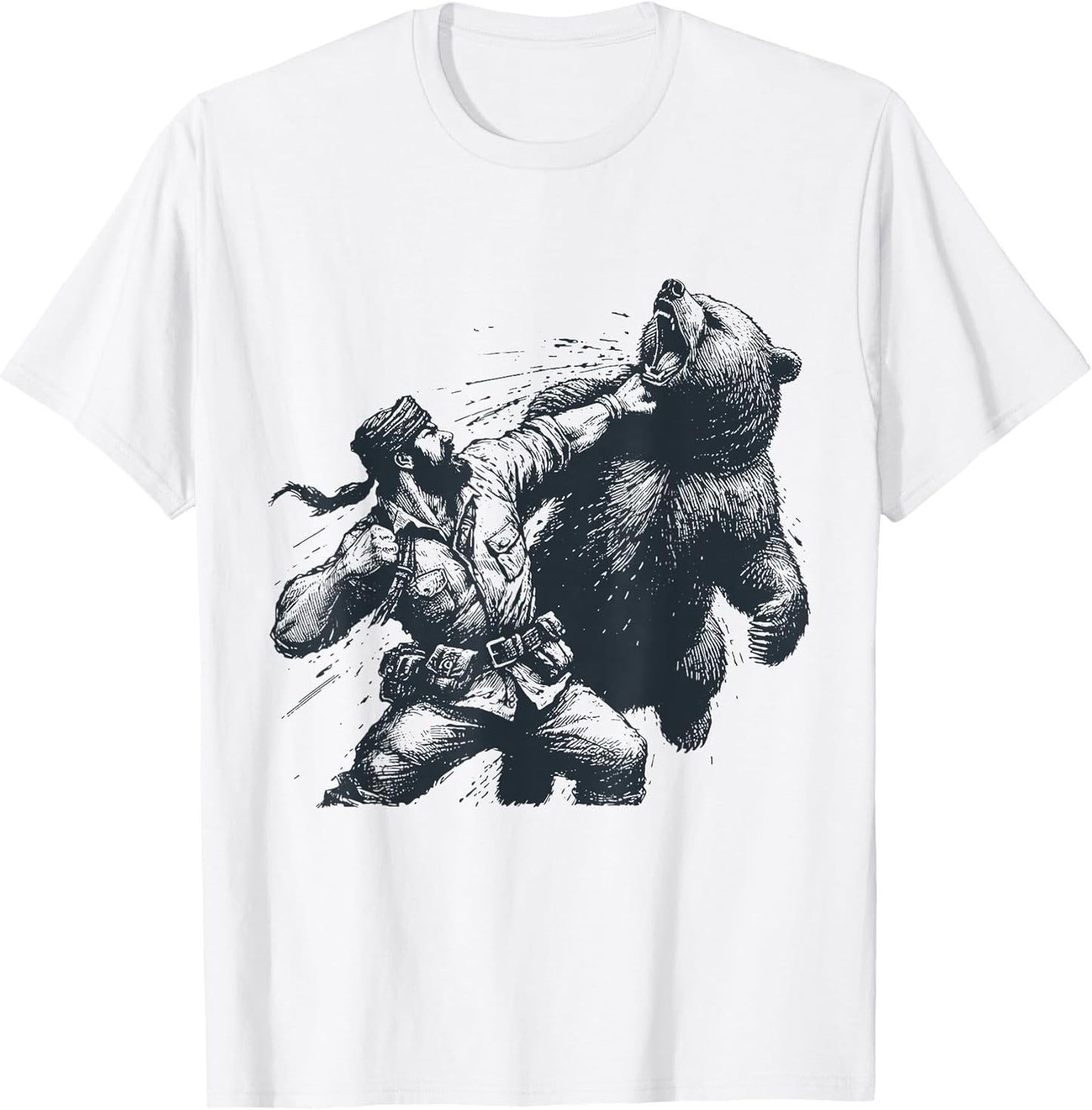 Bear Funny Man Punching Bear Retro Vintage Hunting Camping
