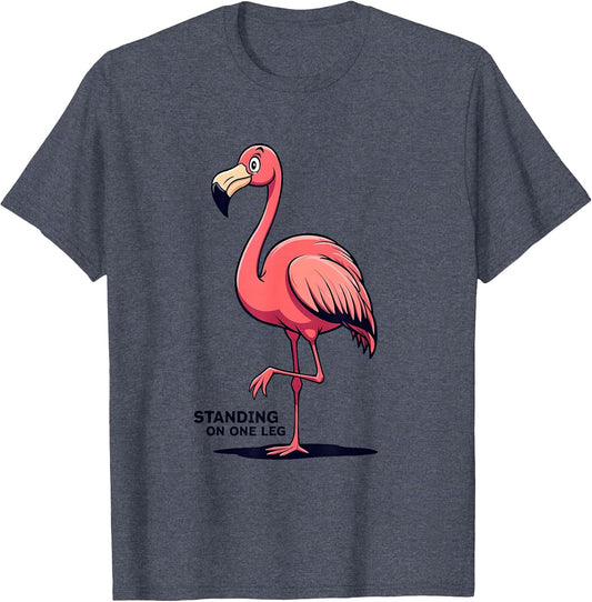 Standing On One Leg Flamingo Men Graphic Design