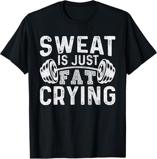 Funny Gym Workout Body Builder Sweat is Just Fat Crying