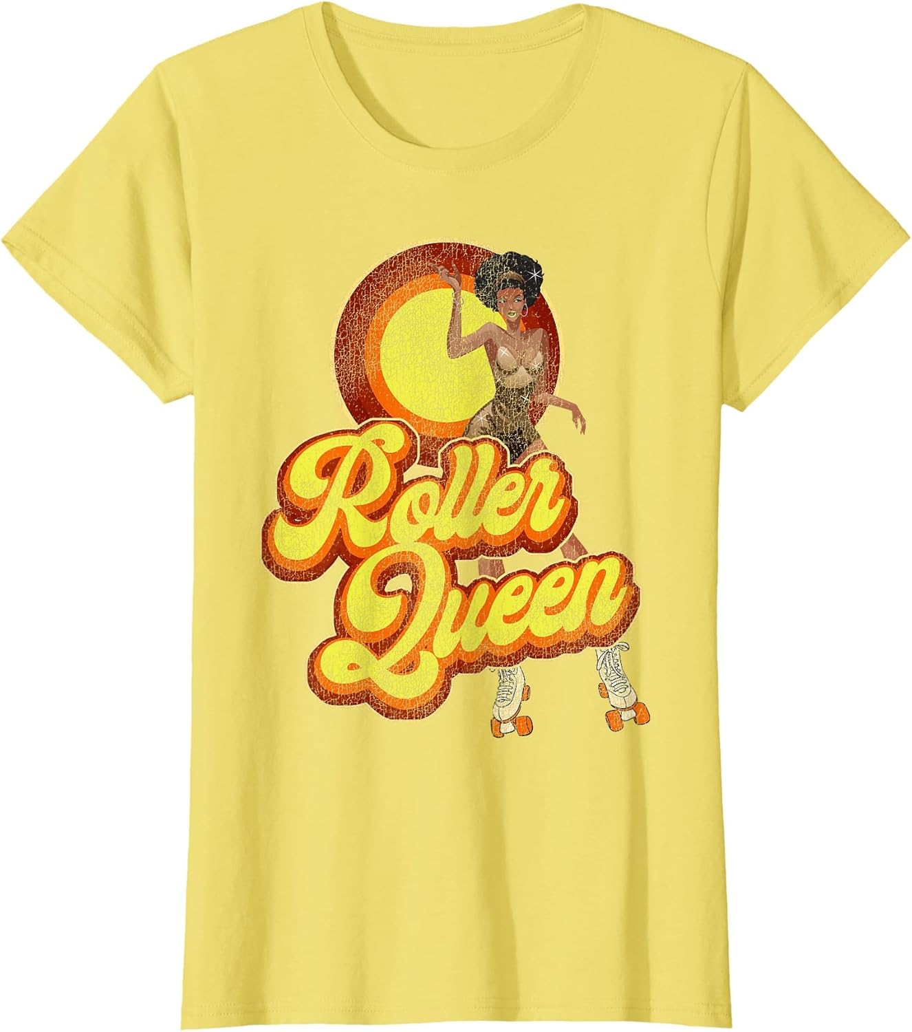 Cool Roller Skating Skate Girl 1970S Retro Afro