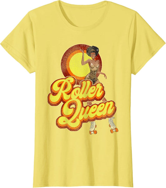 Cool Roller Skating Skate Girl 1970S Retro Afro