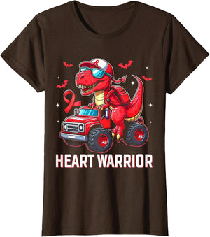 Dino Trex Boys Toddler Heart Warrior Heart Disease Awareness