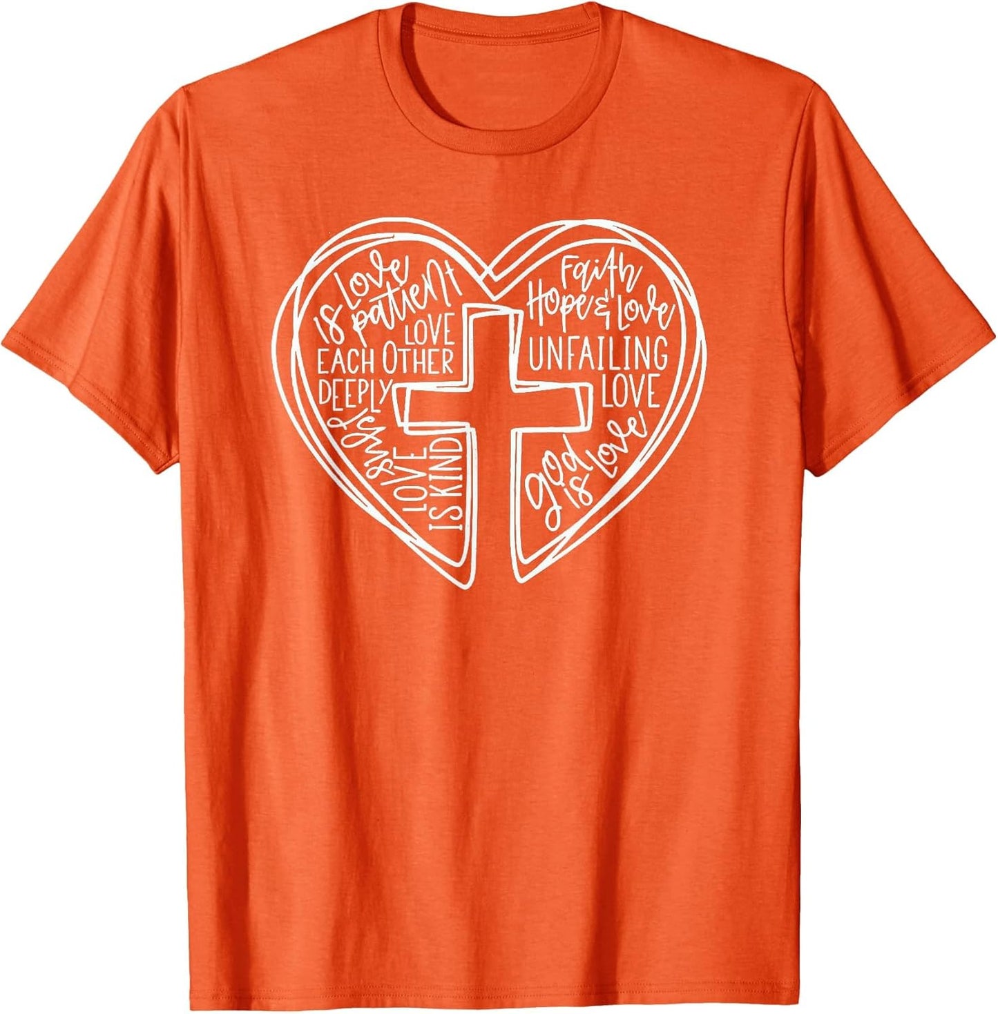 Easter Christian Heart Shirt Jesus is Love Word Heart Cross