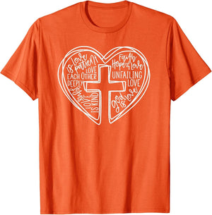 Easter Christian Heart Shirt Jesus is Love Word Heart Cross
