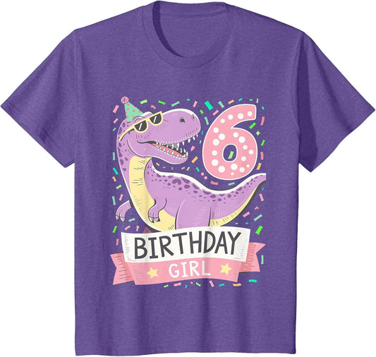 6 Year Old T Rex Dinosaur 6nd Birthday Girl