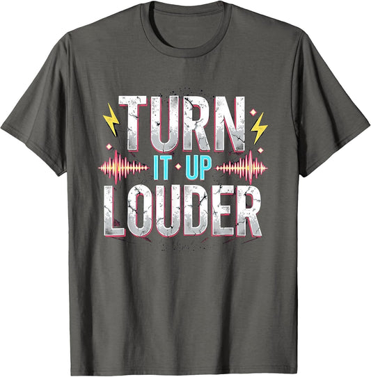 Turn It Up Louder 80s Rock Band Design