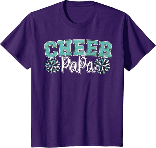 Cheer Papa My Favorite Cheerleader Calls Me Dad Teal Blue