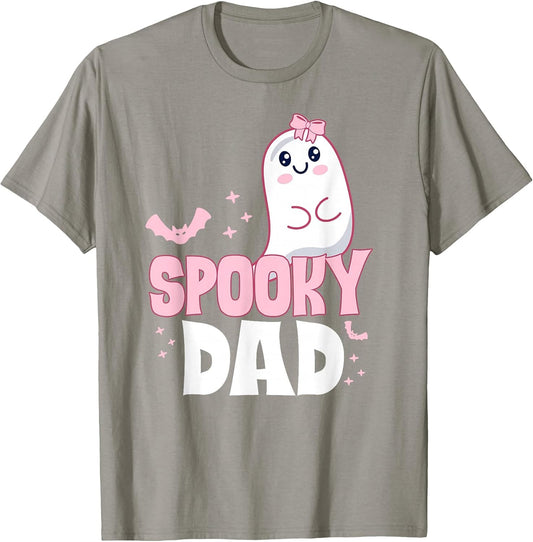 Spooky Dad Family Cute Pink White Ghost Boo Halloween