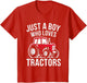 Kids Just A Boy Who Loves Tractors Shirt Kids Toddler Boy Tractor