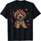 Valentines Day Dog Sitting Bow Hearts Cute Girls Kids Women