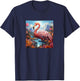 Flamingo Colorful River Mountains Flowers Graphic