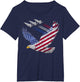 Patriotic Eagle with American Flag and Fighter Jets