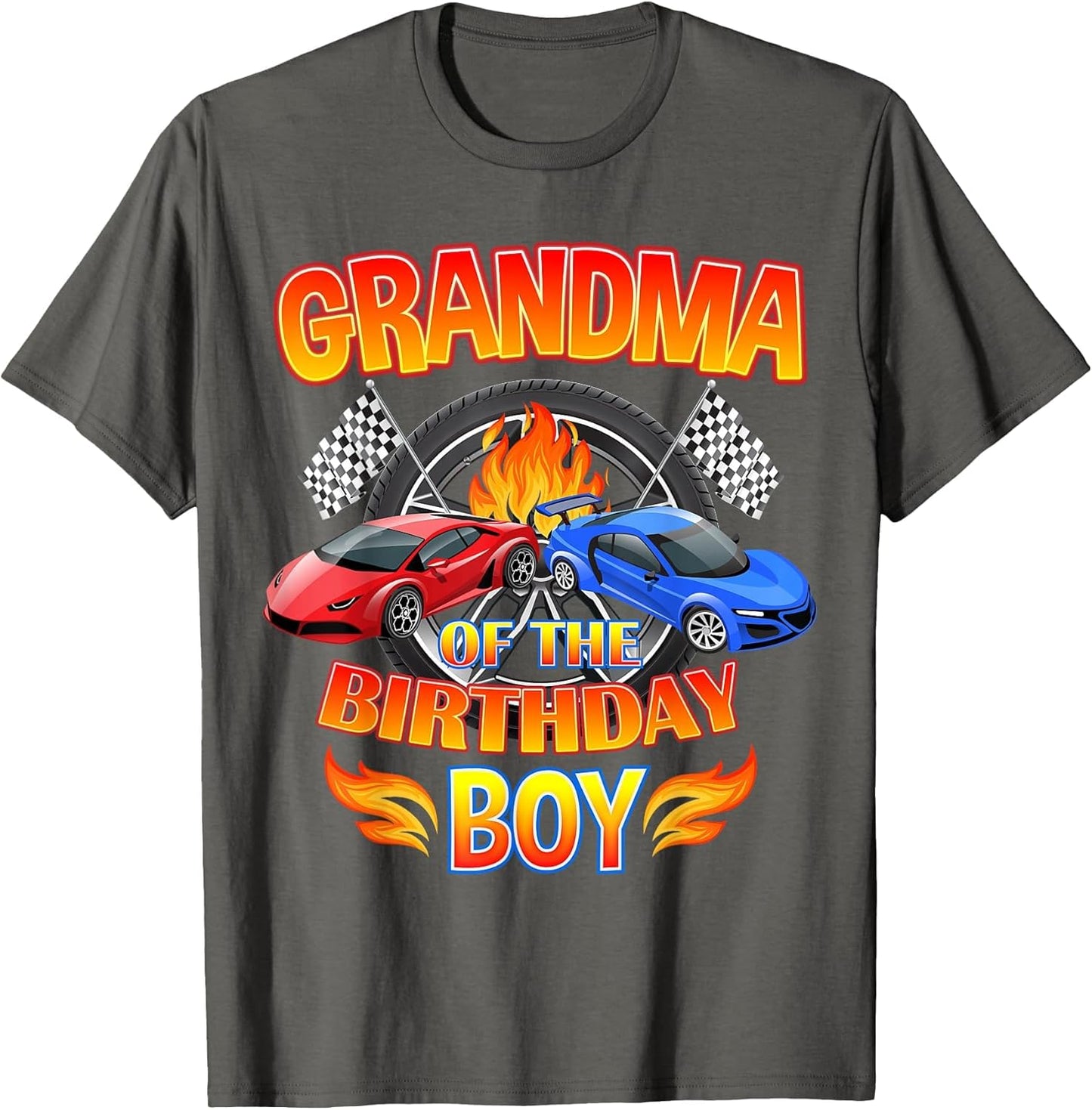 Grandma of The Birthday Boy Fire Race Supercar Party Black