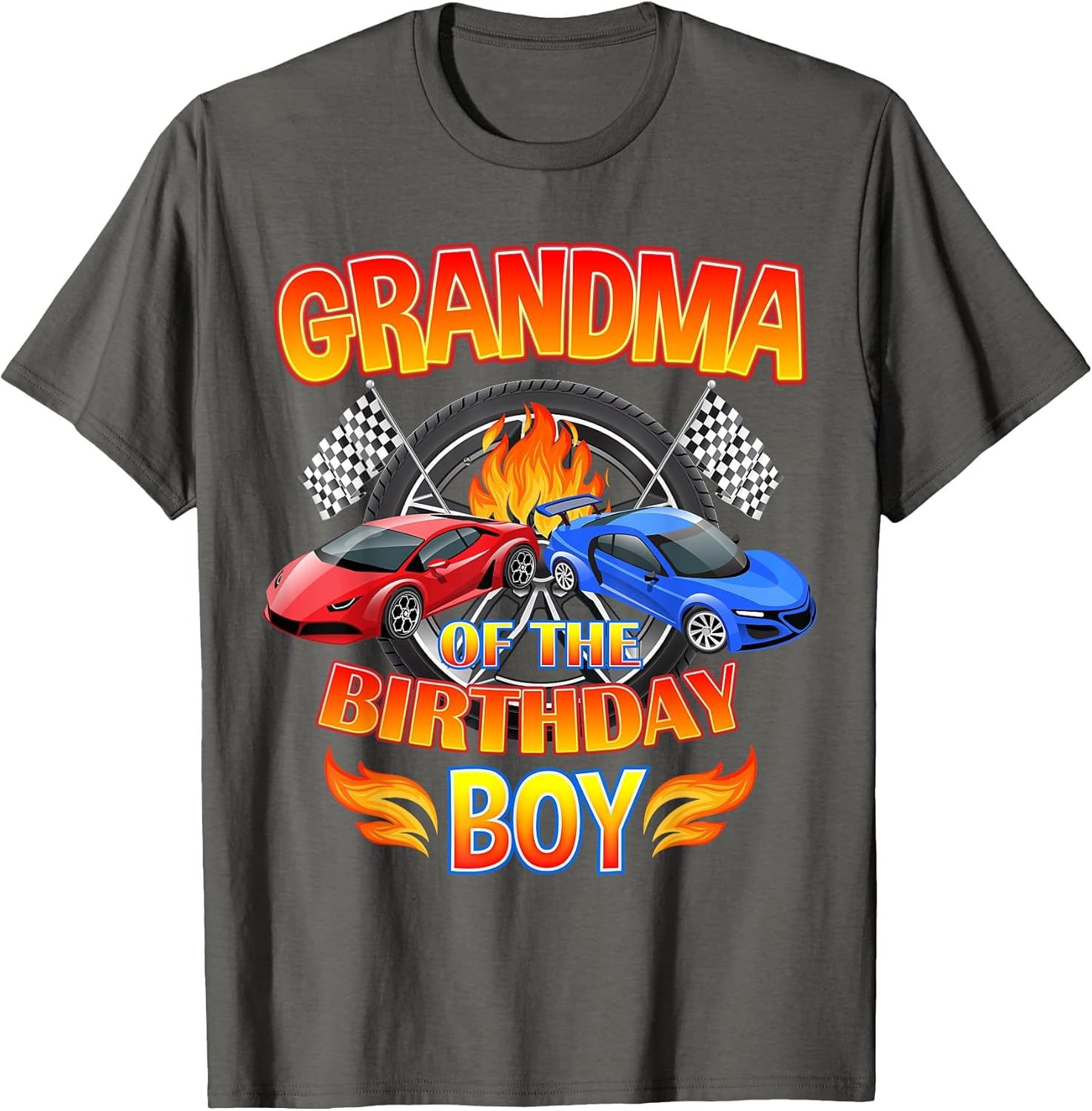 Grandma of The Birthday Boy Fire Race Supercar Party Black