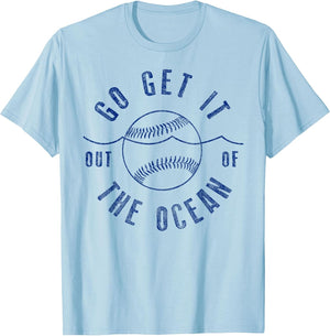 Go Get it Out of The Ocean Blue Funny Baseball