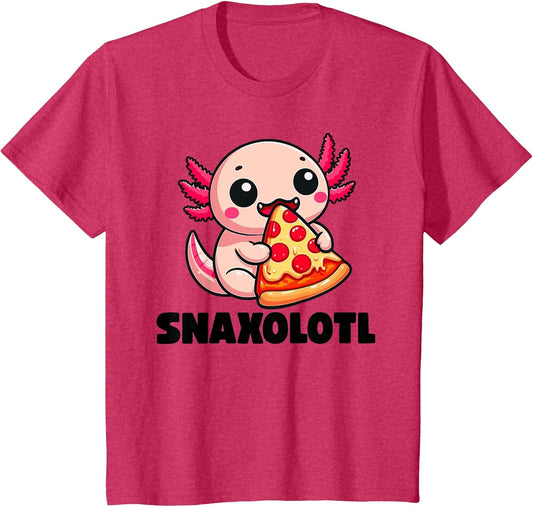 Axolotl Funny Snaxolotl Snacks a lot Pizza Eating Axolotl