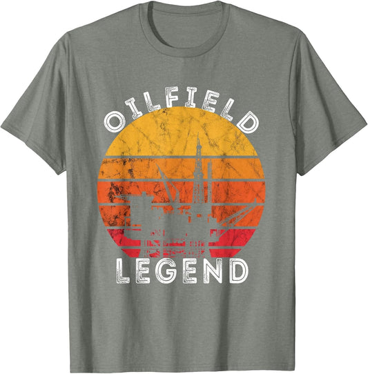 Oil Rig Retro Sunset Oilfield Legend Worker Oildriller Man