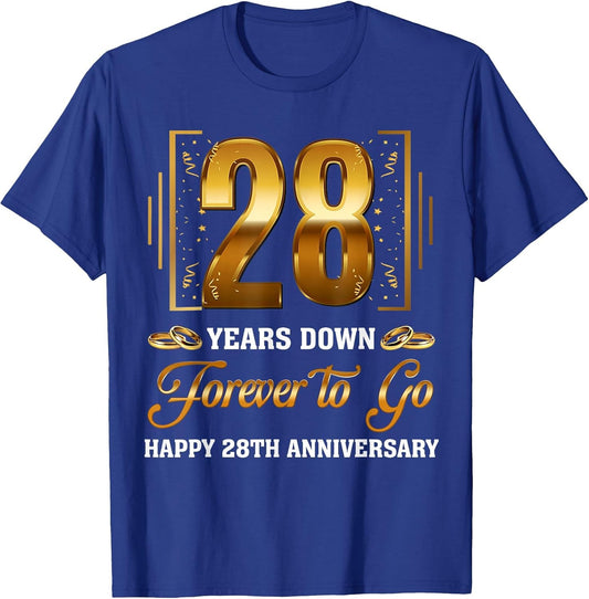 28 Years Down Forever to Go Couple 28th Wedding Anniversary