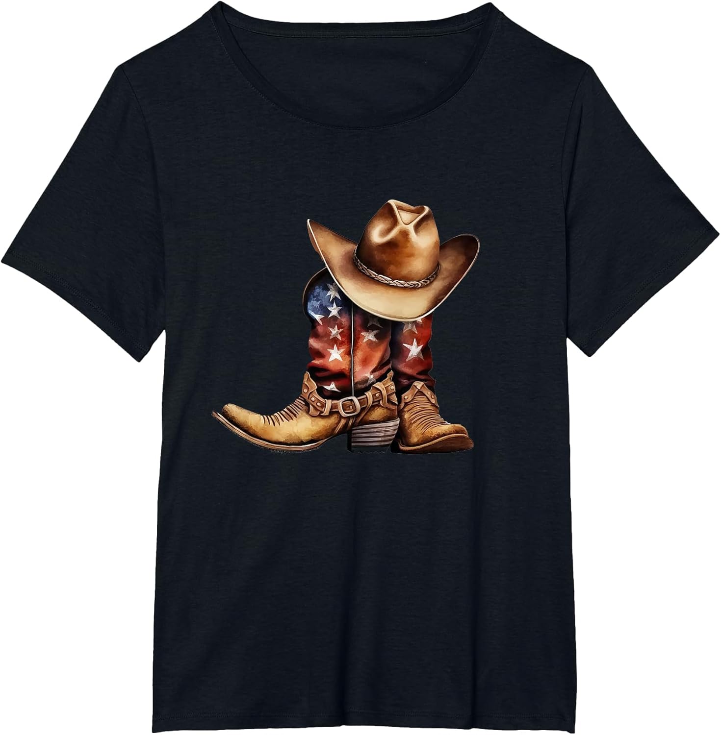 Western Cowboy Boots Patriotic American USA Flag