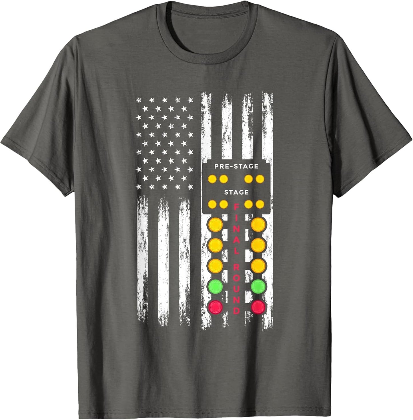 American Flag Drag Racing Strip Tree Light Dragster