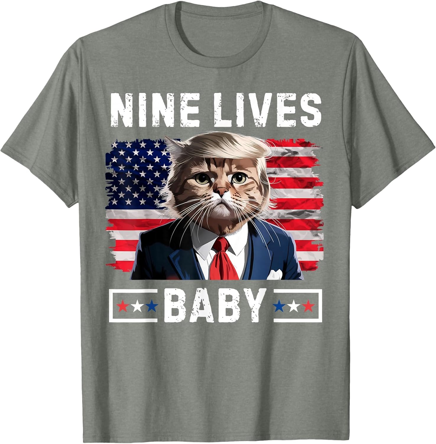 Funny Trump Cat 9 Lives Baby Nine Lives Cat