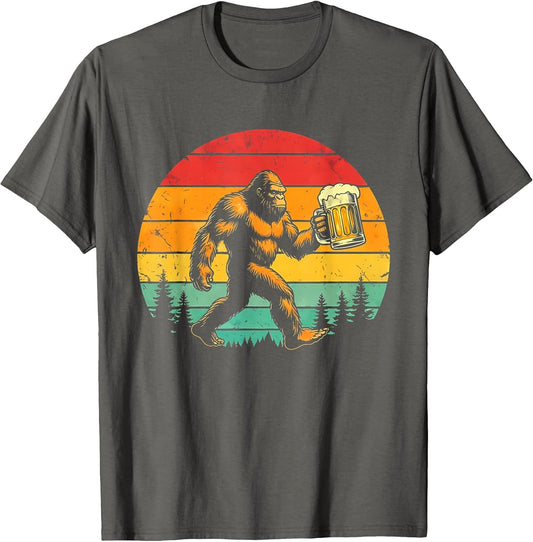 Funny Sasquatch Beer Lover Retro Sun