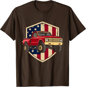 Patriotic Red Pickup Truck American Pride