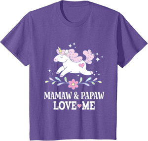 Mamaw and Papaw Love Me Granddaughter Unicorn