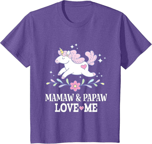 Mamaw and Papaw Love Me Granddaughter Unicorn
