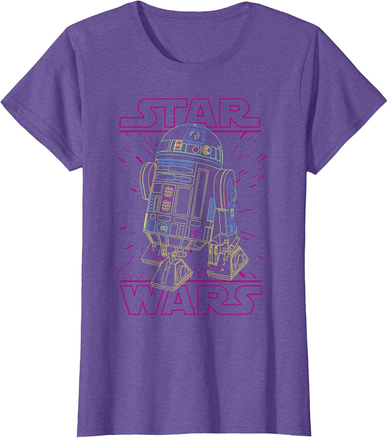 Star Wars R2-D2 Colorful Line Art Logo Graphic