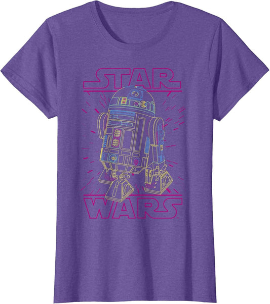 Star Wars R2-D2 Colorful Line Art Logo Graphic