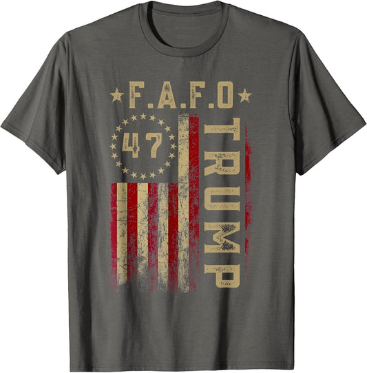 Funny Fafo Trump Shirt President 47 Trump Fafo American Flag