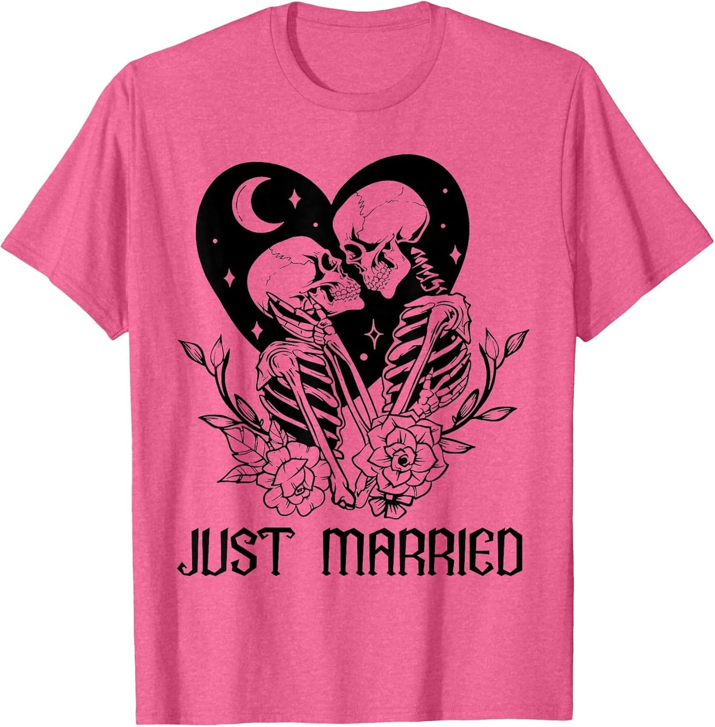 Just Married Gothic Skeleton Couple Halloween Matching