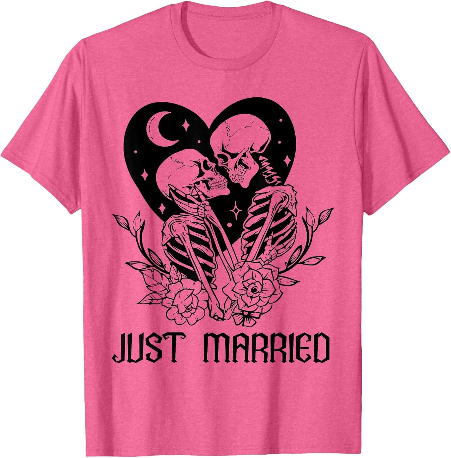 Just Married Gothic Skeleton Couple Halloween Matching