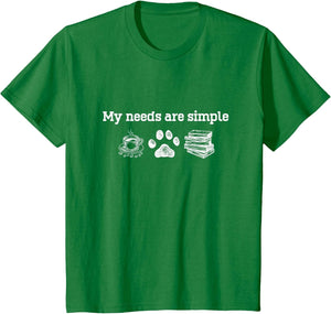 My Needs are Simple Coffee Dog and Book