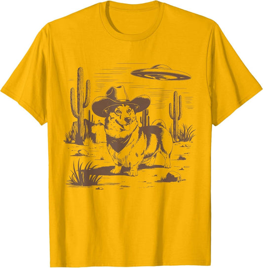 UFO Corgi Western Alien Vintage 90s Wild West Fun Cowboy Dog